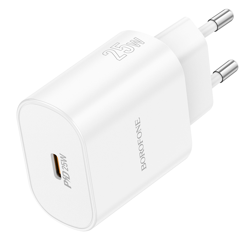 Сетевое зарядное устройство BOROFONE BA82A Platinum 1xUSB-C, 25W, белый фото