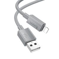 Кабель USB HOCO X107 Favor USB - Lightning, 2.4А, 1 м, серый фото