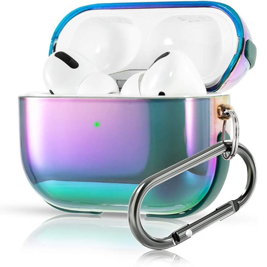 Чехол пластиковый Kingxbar со шнурком для Airpods Pro, прозрачный, Хамелеоновый перламутр (36) фото