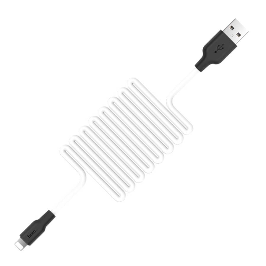 Кабель USB HOCO X21 Silicone USB - Lightning, 2А, 1 м, белый+черный фото