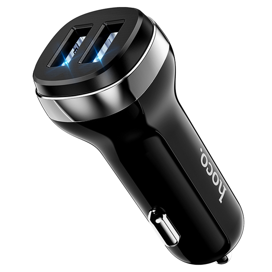 Автомобильное зарядное устройство HOCO Z40 Superior, 2xUSB, 2.4A, черный фото