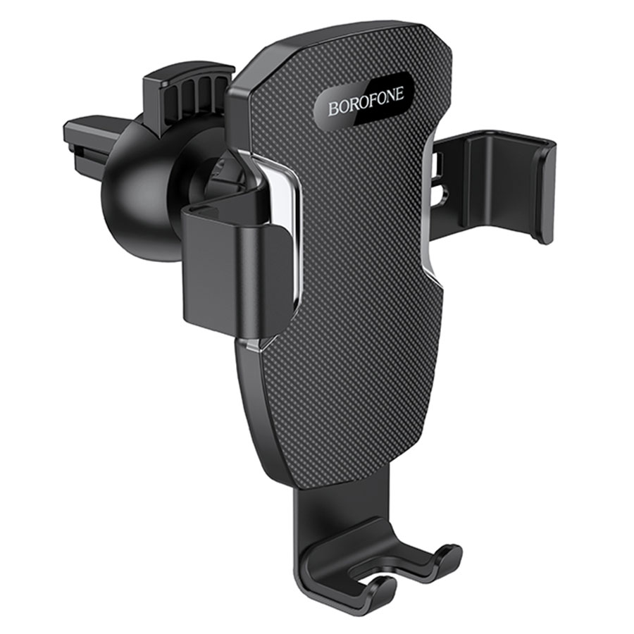 Автомобильный держатель BOROFONE BH55 Fenix, зажимной, на воздуховод, черный+серебрянный фото