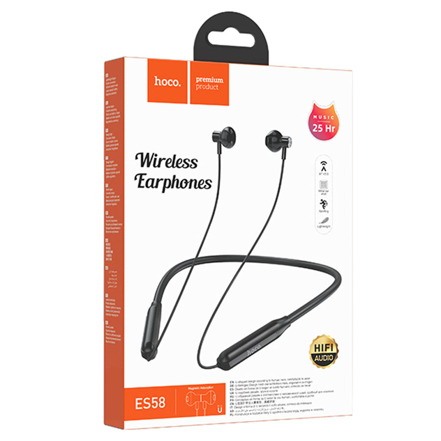 Беспроводные наушники для спорта HOCO ES58 Sound tide, Bluetooth, черный фото