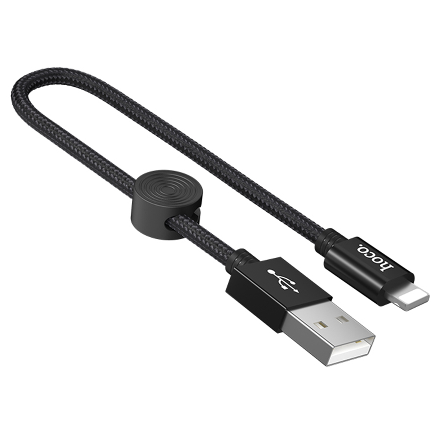 Кабель USB HOCO X35 Premium USB - Lightning, 2.4А, 25 см, черный фото