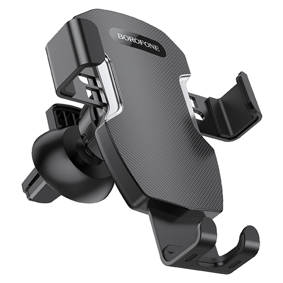 Автомобильный держатель BOROFONE BH55 Fenix, зажимной, на воздуховод, черный+серебрянный фото