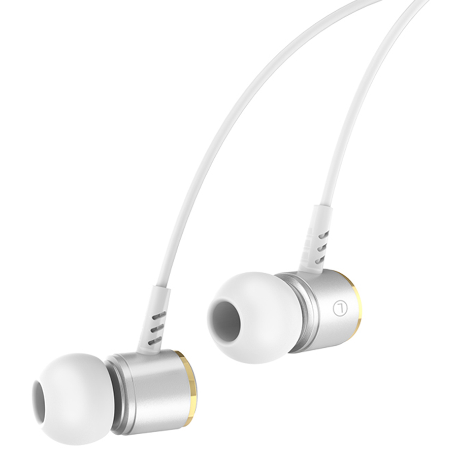 Проводные наушники HOCO M42 Ice rhyme, Jack 3.5mm, 1.2 м, серебристый фото