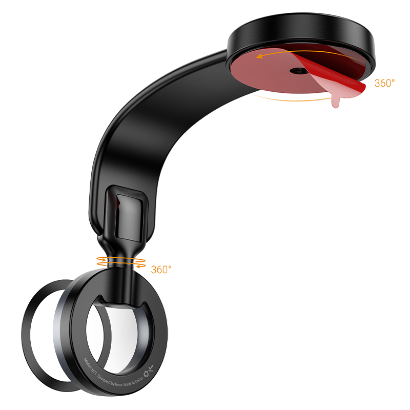 Автомобильный держатель HOCO H71 Totem, магнитный, на приборную панель, черный+серый металлик фото