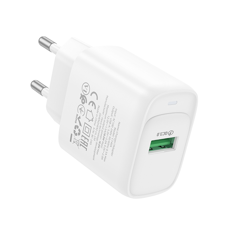 Сетевое зарядное устройство HOCO C140A Smart 1xUSB, 18W, белый фото