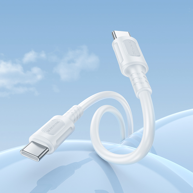 Кабель USB-C BOROFONE BX111 Feliz Type-C - Type-C, 3A, 60W, 1 м, белый фото