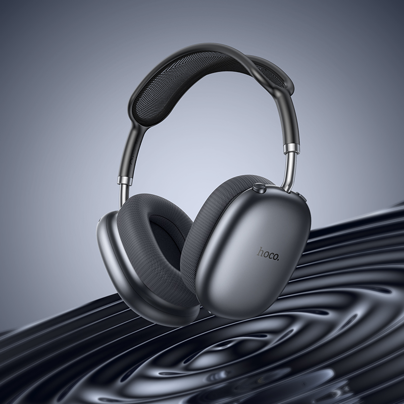 Беспроводные наушники накладные HOCO W55 Plus, Bluetooth, серый металлик фото