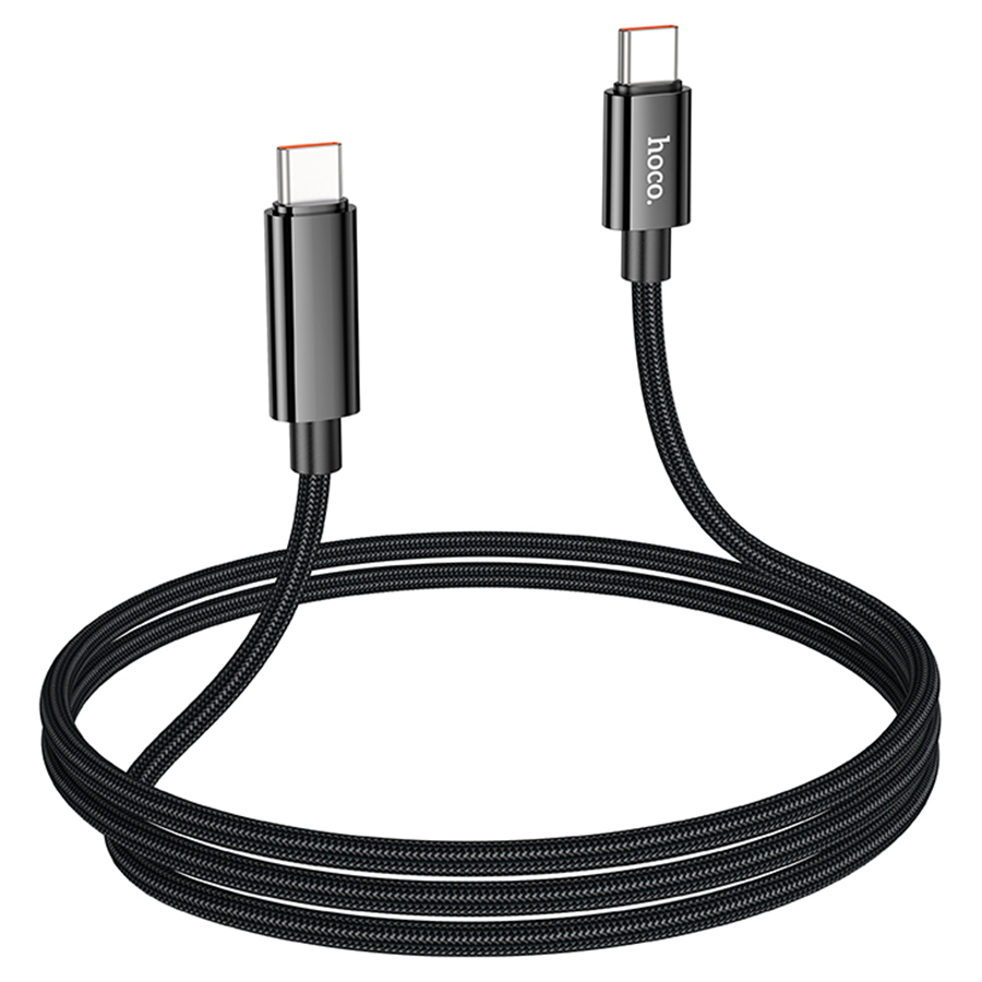 Кабель USB-C HOCO U125 Benefit Type-C - Type-C, 5A, 100W, 1.2 м, черный фото