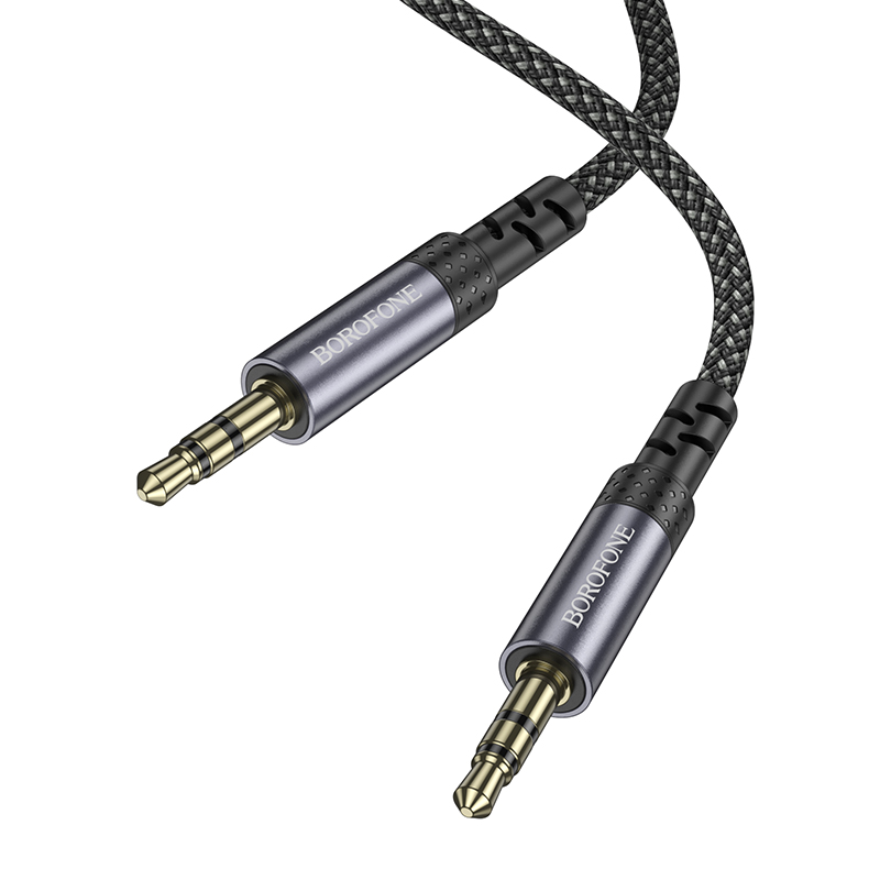 Аудиокабель BOROFONE BL24 Graceful AUX Jack 3,5 (m) - Jack 3,5 (m), 1 м, серый металлик фото