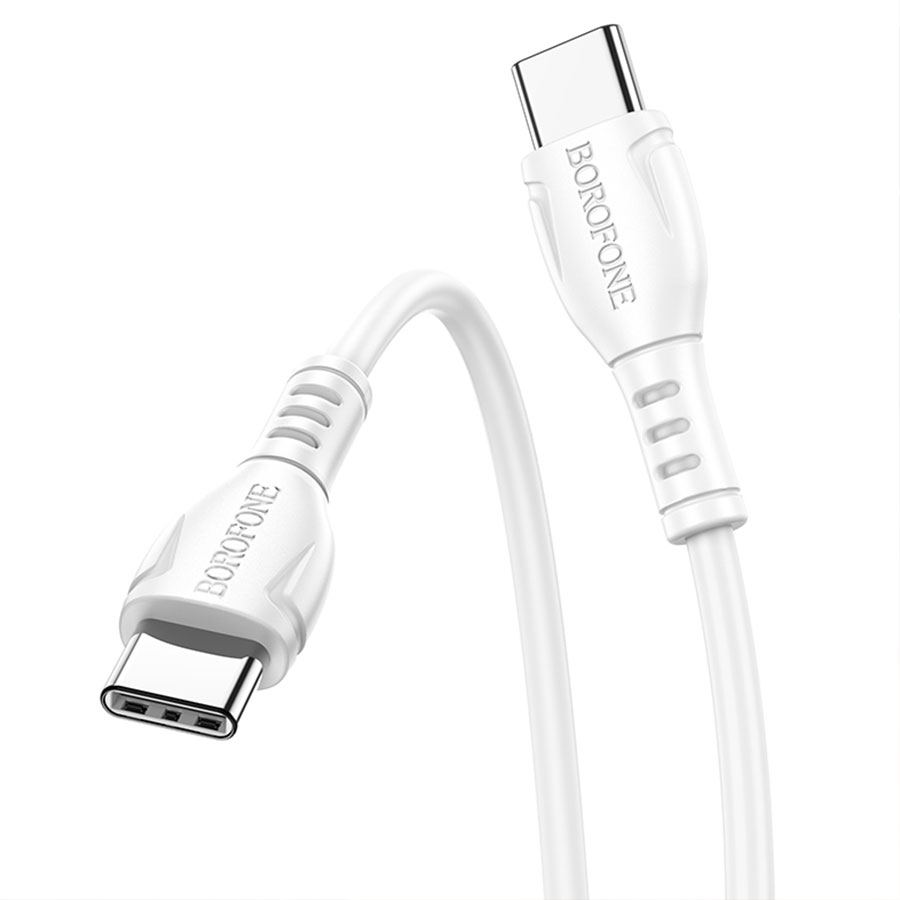 Кабель USB-C BOROFONE BX51 Triumph Type-C - Type-C, 3A, 60W, 1 м, белый фото