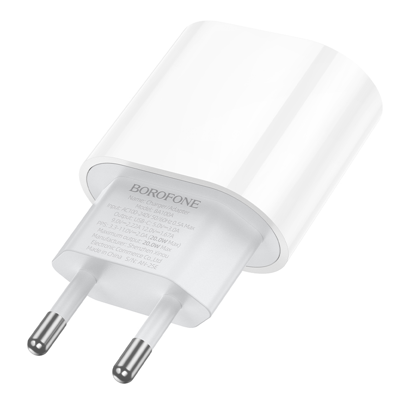 Сетевое зарядное устройство BOROFONE BA100A Original 1xUSB-C, 20W, белый фото