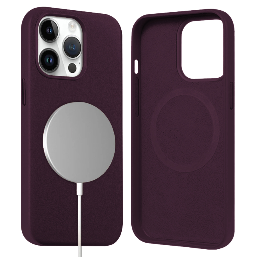 Чехол Leather Case MagSafe для iPhone 13 Pro Max 6.7", фиолетовый (2) фото