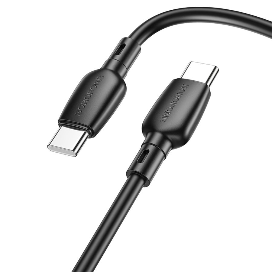 Кабель USB-C BOROFONE BX93 Super power Type-C - Type-C, 3A, 60W, 1 м, черный фото