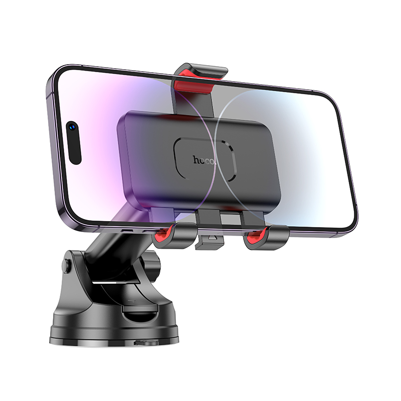 Автомобильный держатель HOCO H22 Dragon, зажимной, на приборную панель, черный фото