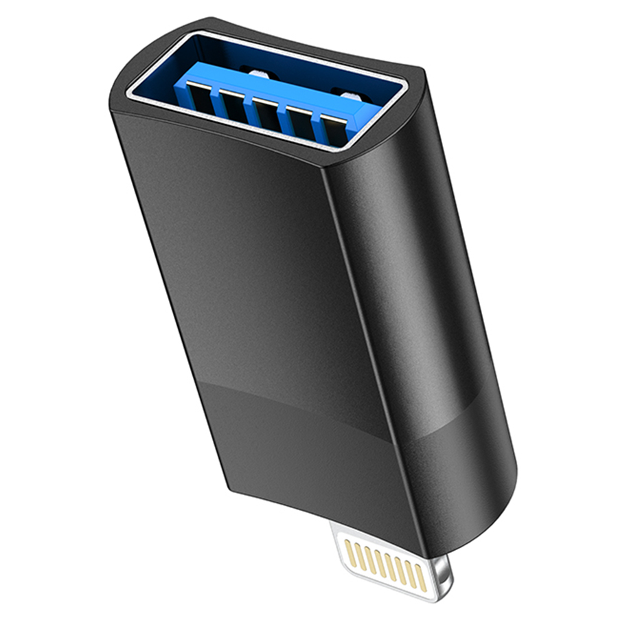 Переходник/Адаптер HOCO UA17 Lightning (m) - USB2.0 (f), черный фото