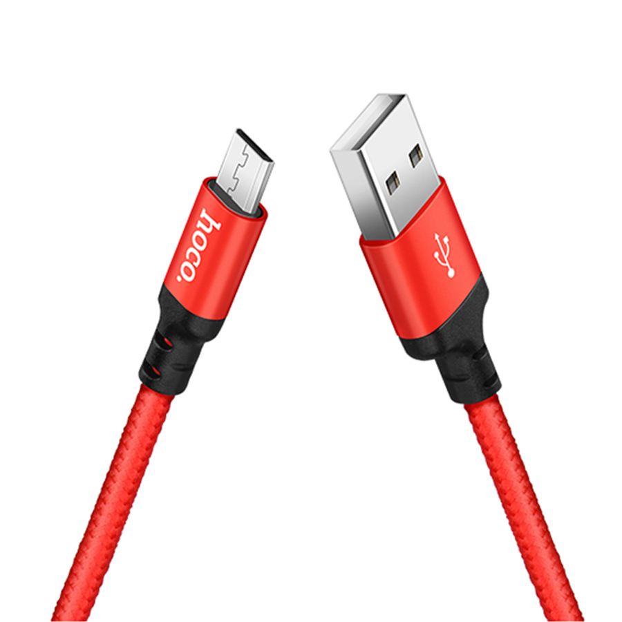 Кабель USB HOCO X14 Times speed USB - MicroUSB, 2А, 1 м, красный+черный фото