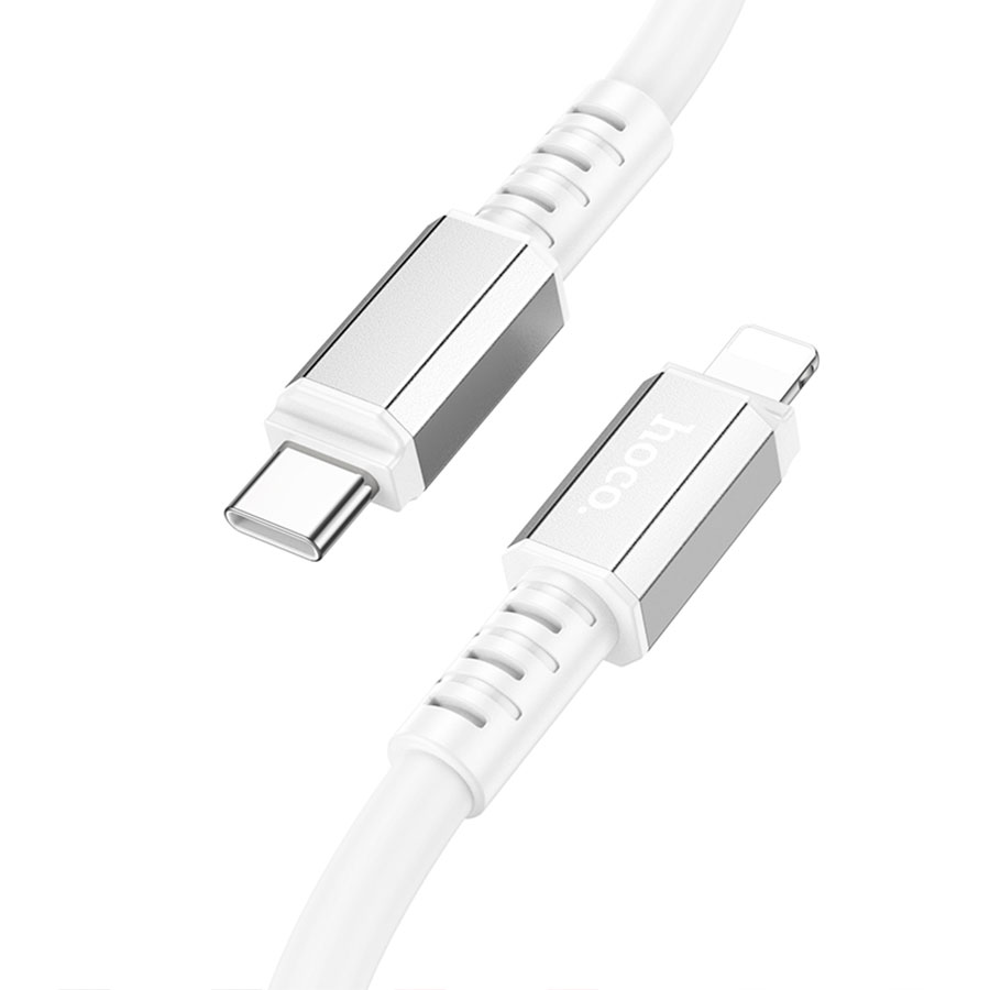 Кабель USB-C HOCO X85 Strength Type-C - Lightning, 20W, 1 м, белый фото