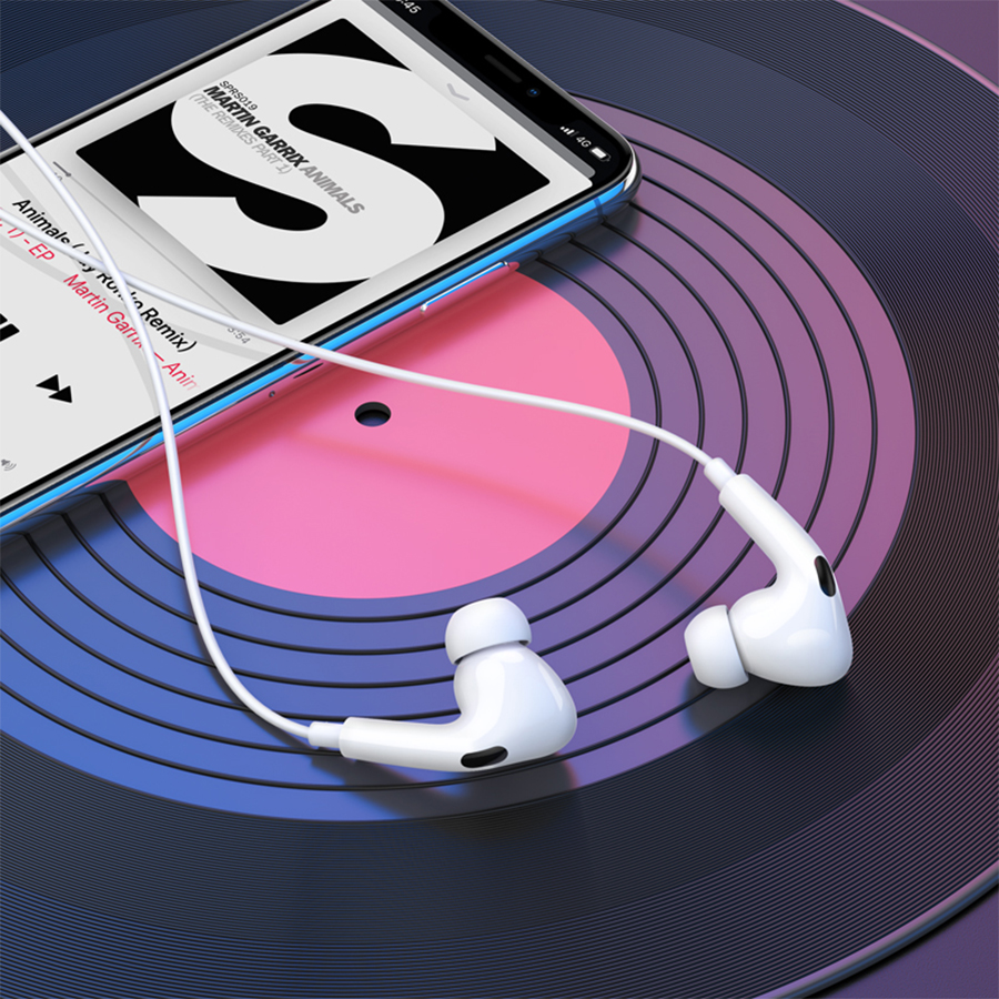 Проводные наушники HOCO M101 Pro Crystal, Jack 3.5mm, 1.2 м, белый фото