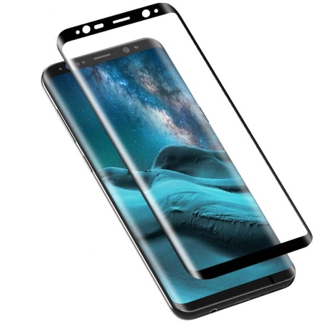 Защитное стекло для Samsung S20 Plus, Full Glue 3D, закругленное под экран, прозрачный+черная рамка фото