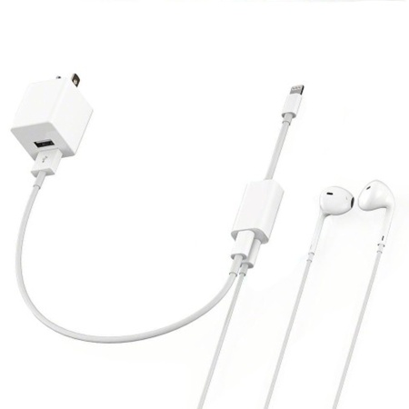 Переходник/Адаптер  MA015 2 в 1 Lightning (m) - Dual Lightning (f), 11 см, белый фото