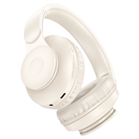 Беспроводные наушники накладные HOCO W45 Enjoy, Bluetooth, кремовый фото