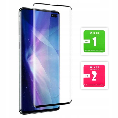 Защитное стекло для Samsung S20, Full Glue 3D, с вырезом под отпечаток, закругленное, прозрачный+черная рамка фото