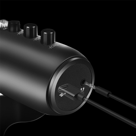 Микрофон универсальный кардиоидный JMARY MC-PW8, USB/Type-C+Jack 3.5 mm, 1.8 м, черный фото