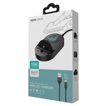 Беспроводное зарядное устройство TOTU CACW-02 Multifuction с Кабелем USB - Micro, черный фото