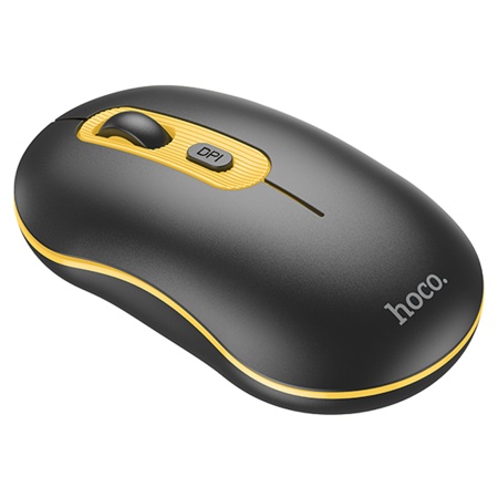 Мышь беспроводная HOCO GM21 Platinum, Bluetooth, черный+желтый