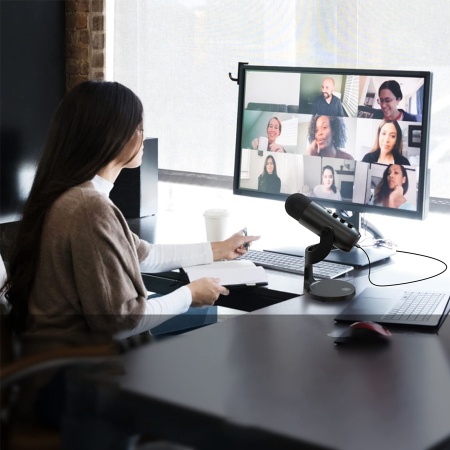 Микрофон универсальный кардиоидный JMARY MC-PW8, USB/Type-C+Jack 3.5 mm, 1.8 м, черный фото