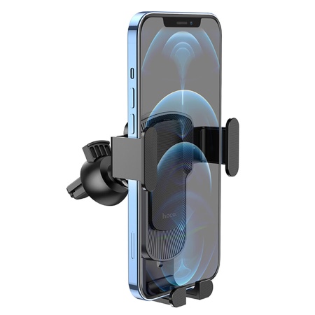 Автомобильный держатель HOCO CA103 Vertical & horizontal, зажимной, на воздуховод, черный+серый металлик фото