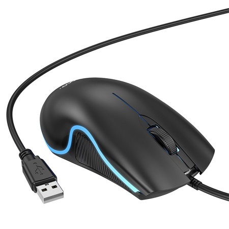 Мышь проводная HOCO GM19 Enjoy, USB, черный