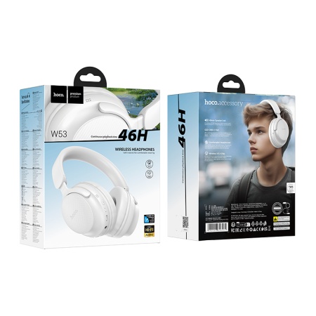 Беспроводные наушники накладные HOCO W53 Tone, Bluetooth, белый фото