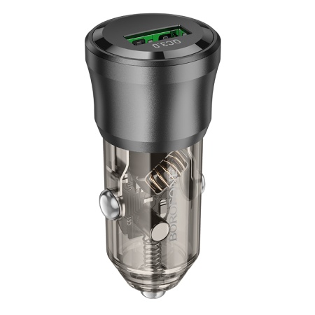 Автомобильное зарядное устройство BOROFONE BZ23 Noble, 1xUSB, 18W, прозрачный черный фото
