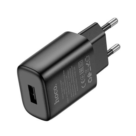 Сетевое зарядное устройство HOCO C134A Solid 1xUSB, 2.4A, черный фото