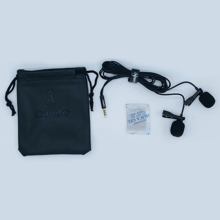 Микрофон петличный проводной CANDC DC-C6DM двойной, Jack 3.5mm, черный фото