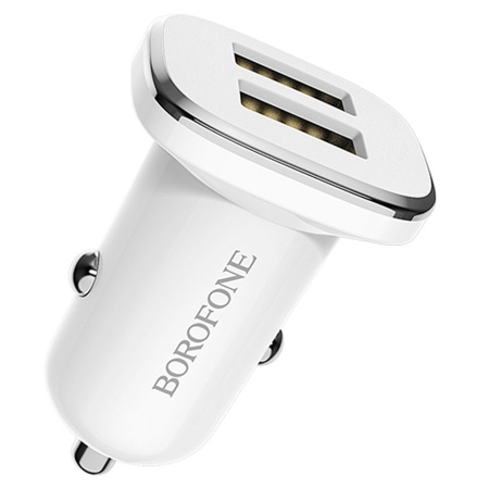 Автомобильное зарядное устройство BOROFONE BZ12 Lasting power, 2xUSB, 2.1A, белый фото