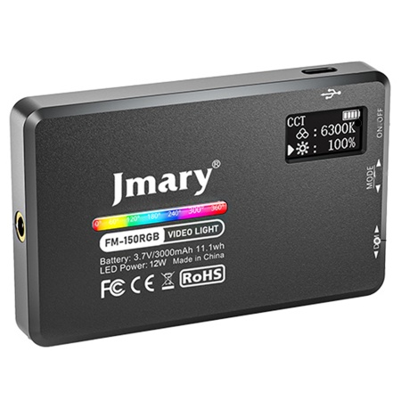 Светодиодный осветлитель JMARY FM-150RGB, 3000mAh, кабель Type-C, черный фото
