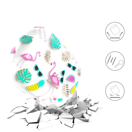 Чехол пластиковый Kingxbar со шнурком для Airpods Pro, прозрачный, фламинго (12) фото