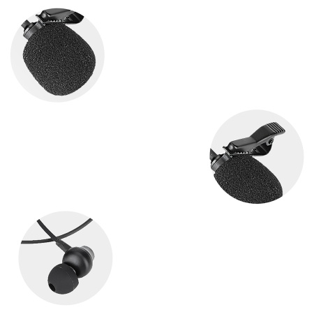 Микрофон петличный проводной JMARY MC-R5, Jack 3.5mm, 3 м, черный фото