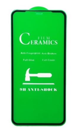 Защитная пленка Ceramics для iPhone 13 Pro Max 6.7"/ iphone 14 Plus 6.7", гибкое глянцевое, прозрачный+черная рамка фото