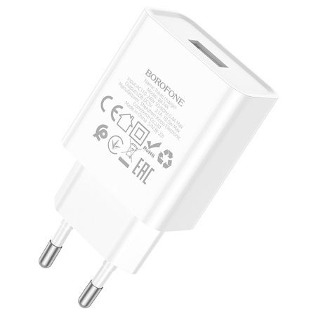 Сетевое зарядное устройство BOROFONE BA74A Aspirer 1xUSB, белый фото