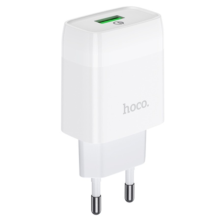 Сетевое зарядное устройство HOCO C72Q Glorious 1xUSB, 3.0A, 18W, белый фото