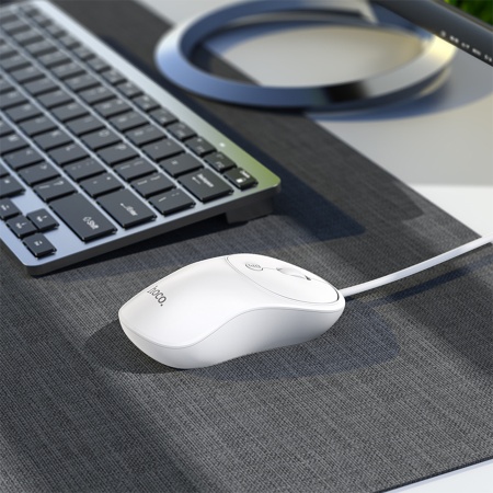 Мышь проводная HOCO GM13 Esteem, USB, белый