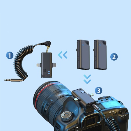 Микрофон петличный беспроводной JMARY MW-16, Bluetooth, черный фото