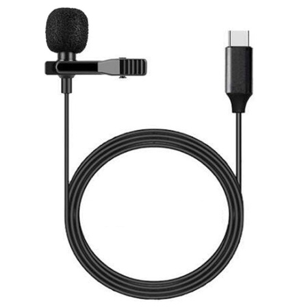 Микрофон петличный проводной JMARY MC-R2, Type-C, 2 м, черный фото