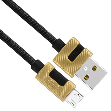Кабель USB REMAX RC-089m Metal USB - MicroUSB, 2.4А, 1 м, черный фото